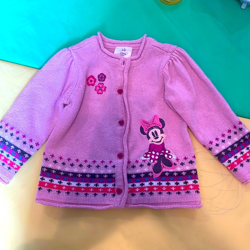 Disney Baby Minnie Mouse button up Sweater